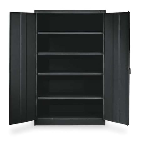 Tennsco Shelving Storage Cabinet, 78 in H, 36 in W, Swing, Keyed, Black, 4 Shelves, 0 Drawers 2470 BLACK