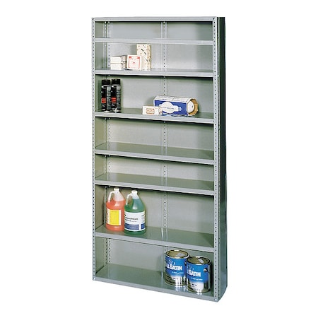 Zoro Select Metal Shelving Unit, 12"D x 36"W x 75"H, 5 Shelves, Steel 2960