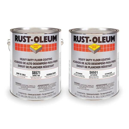 Rust-Oleum Epoxy Activator and Finish Kit, Dunes Tan, High Gloss, 1 gal, 100 sq. ft./gal., 6500 Series S6571