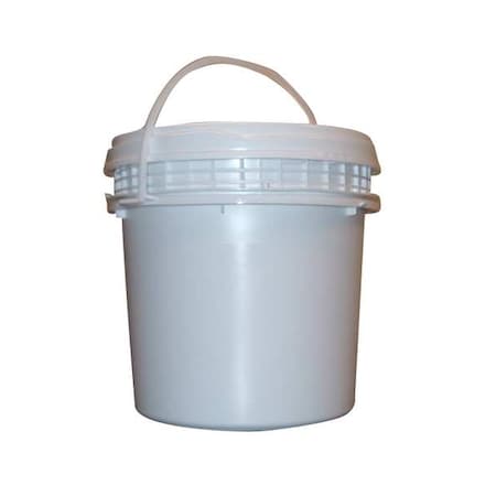 Bway Pail, Screw Top, Round, 1.2 gal, HDPE, White 7J110
