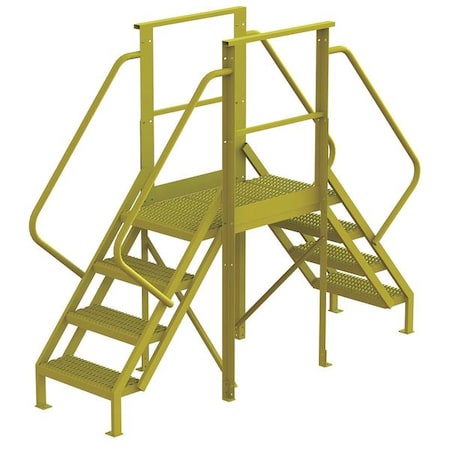 Tri-Arc Crossover Bridge, 40 in Platform Ht, Steel, 1,000 lb Load Capacity, 4 Steps 7CY78