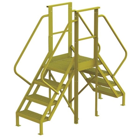 Tri-Arc Crossover Bridge, 40 in Platform Ht, Steel, 1,000 lb Load Capacity, 4 Steps 7CY77