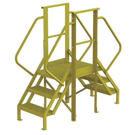 Tri-Arc Crossover Bridge, 30 in Platform Ht, Steel, 1,000 lb Load Capacity, 3 Steps 7CY73