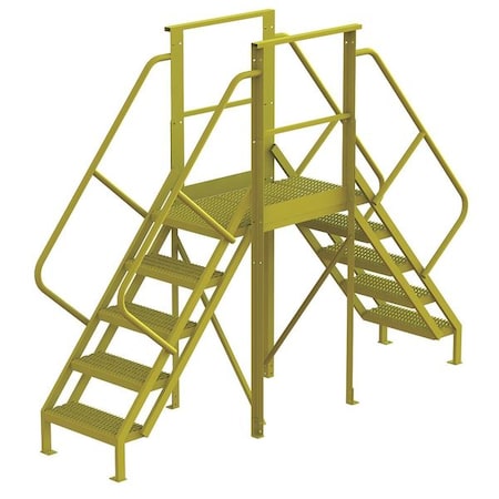 Tri-Arc Crossover Bridge, 50 in Platform Ht, Steel, 1,000 lb Load Capacity, 5 Steps 7CY82