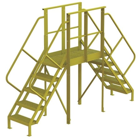 Tri-Arc Crossover Bridge, 50 in Platform Ht, Steel, 1,000 lb Load Capacity, 5 Steps 7CY83