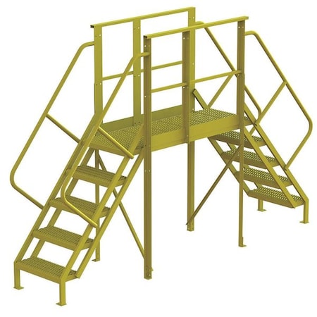 Tri-Arc Crossover Bridge, 50 in Platform Ht, Steel, 1,000 lb Load Capacity, 5 Steps 7CY84