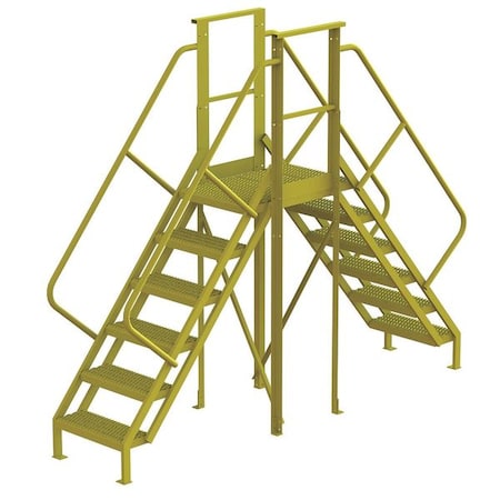 Tri-Arc Crossover Bridge, 60 in Platform Ht, Steel, 1,000 lb Load Capacity, 6 Steps 7CY85