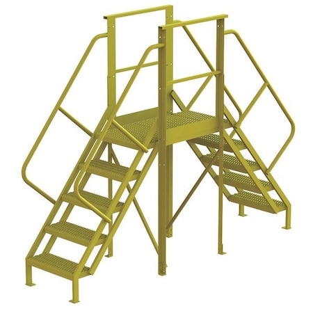 Tri-Arc Crossover Bridge, 50 in Platform Ht, Steel, 1,000 lb Load Capacity, 5 Steps 7CY98