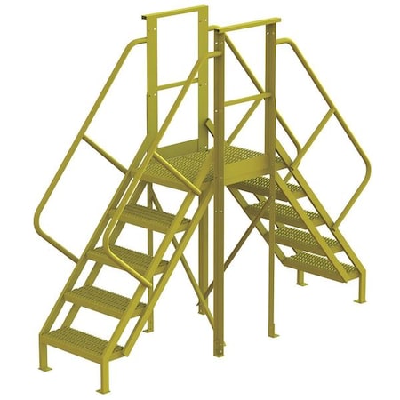 Tri-Arc Crossover Bridge, 50 in Platform Ht, Steel, 1,000 lb Load Capacity, 5 Steps 7CY97