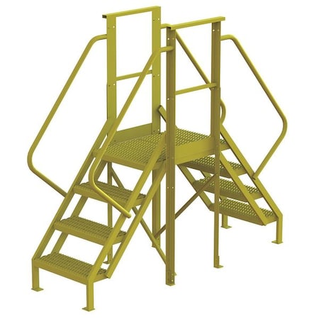 Tri-Arc Crossover Bridge, 40 in Platform Ht, Steel, 1,000 lb Load Capacity, 4 Steps 7CY93