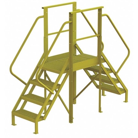 Tri-Arc Crossover Bridge, 40 in Platform Ht, Steel, 1,000 lb Load Capacity, 4 Steps 7CY94