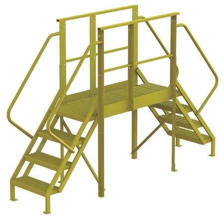 Tri-Arc Crossover Bridge, 40 in Platform Ht, Steel, 1,000 lb Load Capacity, 4 Steps 7CY96
