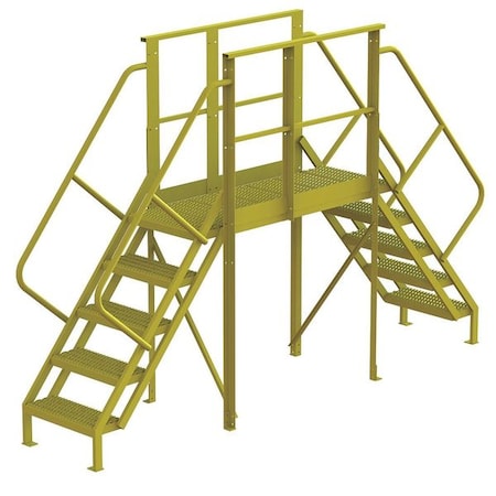 Tri-Arc Crossover Bridge, 50 in Platform Ht, Steel, 1,000 lb Load Capacity, 5 Steps 7CZ00