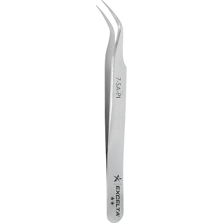 Excelta Tweezers, SS, 4 1/2" L, Curved, Point 7-SA-PI