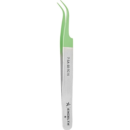 Excelta Tweezers, SS, 4 1/2" L, Curved, Point 7-SA-SE-TC15
