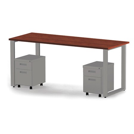 Marvel Aire Desk, 72" x 24", Mobile Pedestals (2), Mahogany Laminate Silver Finish ARTY007WYTT