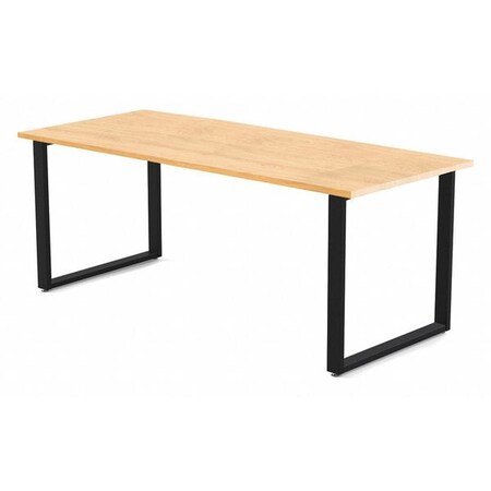 Marvel Aire Desk, 72"W x 30"D, Wire Management, Maple Laminate Black Finish ARTPDS7230KMBK