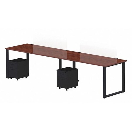 Marvel Aire Desks (2), Screens (2), Mobile Peds (2), Mahogany Laminate/Black Finish ARTY0016WYBK