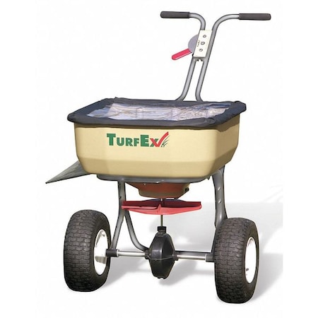 Turfex 120 lbs Cap Broadcast Pro Walk Behind Spreader For Seed/Fertilizer, 12 ft Spread, Fixed T Handle TS85SS