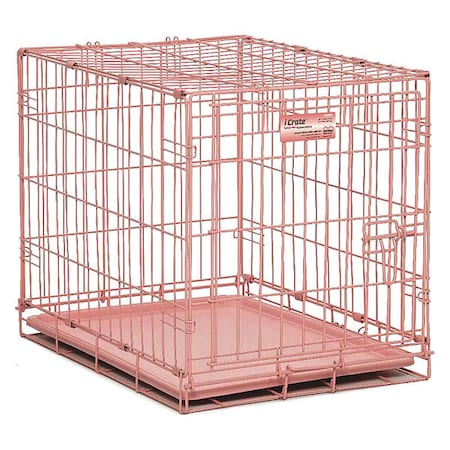 Midwest iCrate Single Door Dog Crate Pink 24" x 18" x 19" 1524PK