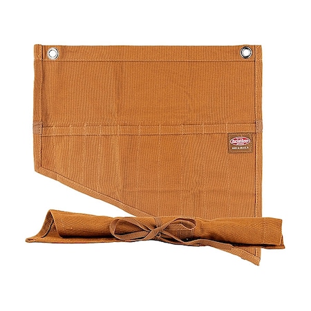 Bucket Boss Tool Pouch, Wrench Roll, Brown, Canvas, 11 Pockets 70003