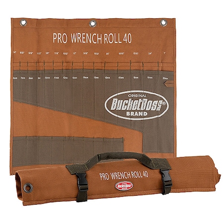 Bucket Boss Wrench Roll, Brown, Canvas, Tie Strap 70040