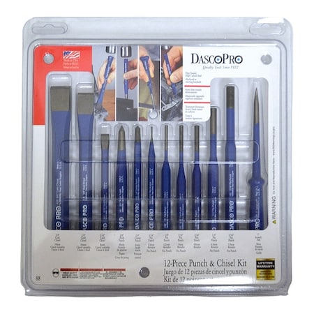 Dasco Pro Punch & Chisel Kit, 12 Piece 88