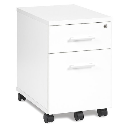 Ofm Fulcrum Series Mobile Box/File Pedestal White CL-MBF-WHT