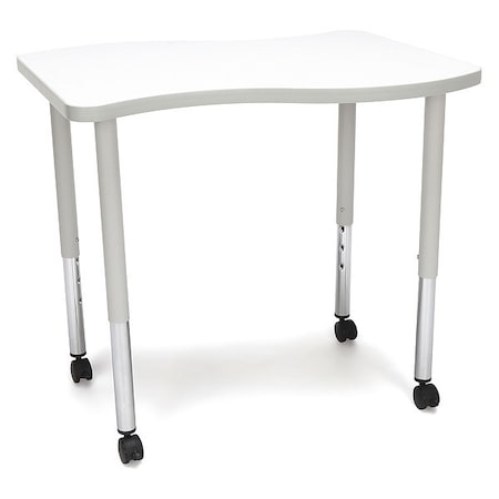 Ofm Adapt Wave Small Top Large Leg Table, CAS White WAVE-S-LLC-WHT