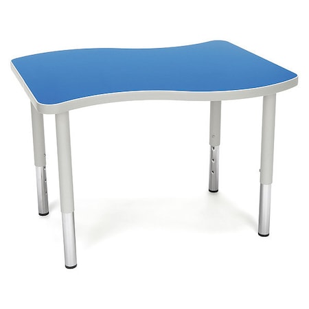 Ofm Adapt Wave Small Top Small Leg Table, Blue WAVE-S-SL-BLU