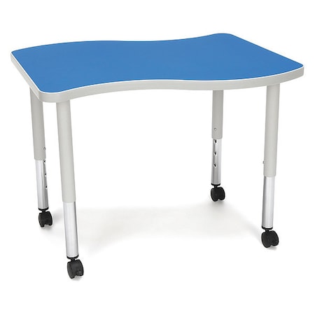Ofm Adapt Wave Small Top Small Leg Table, CAS Blue WAVE-S-SLC-BLU