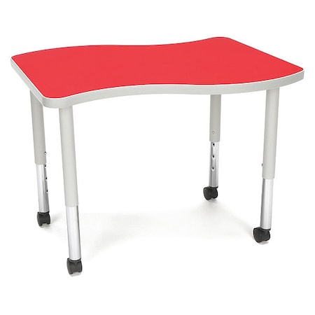 Ofm Adapt Wave Small Top Small Leg Table, CAS Red WAVE-S-SLC-RED