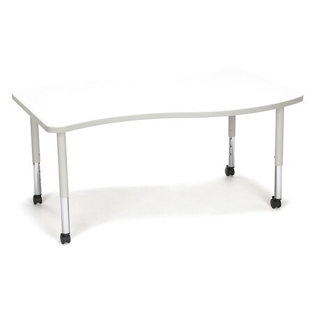 Ofm Adapt Wave Large Top Small Leg Table, CAS White WAVE-L-SLC-WHT