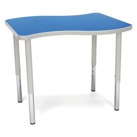 Ofm Adapt Wave Small Top Large Leg Table, Blue WAVE-S-LL-BLU