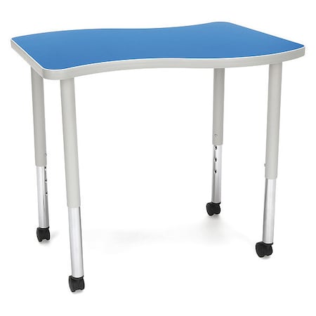 Ofm Adapt Wave Small Top Large Leg Table, CAS Blue WAVE-S-LLC-BLU