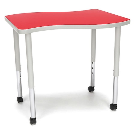 Ofm Adapt Wave Small Top Large Leg Table, CAS Red WAVE-S-LLC-RED