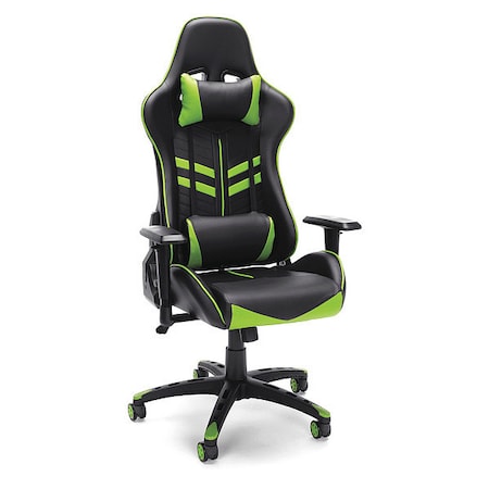 Ofm Gaming Chair, Adjustable, Green ESS-6065-GRN