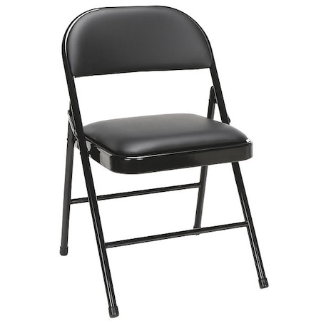 Ofm Essentials, Padded Metal Folding Chair Black ESS-8210-BLK