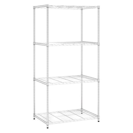 Ofm Wire Shelving Unit, 24"D x 36"W x 72"H, 4 Shelves, Chrome S367224-CHRM