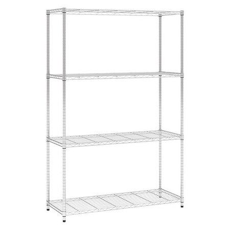 Ofm Wire Shelving Unit, 18"D x 48"W x 72"H, 4 Shelves, Chrome S487218-CHRM
