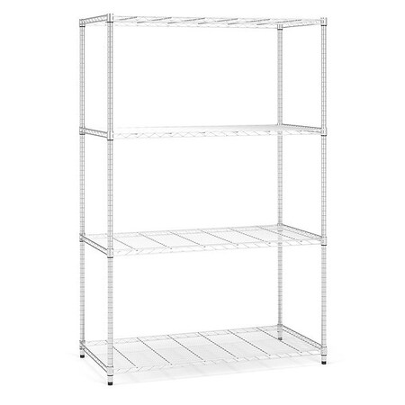 Ofm Wire Shelving Unit, 24"D x 48"W x 72"H, 4 Shelves, Chrome S487224-CHRM