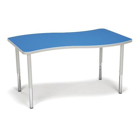 Ofm Adapt Wave Large Top Large Leg Table, Blue WAVE-L-LL-BLU