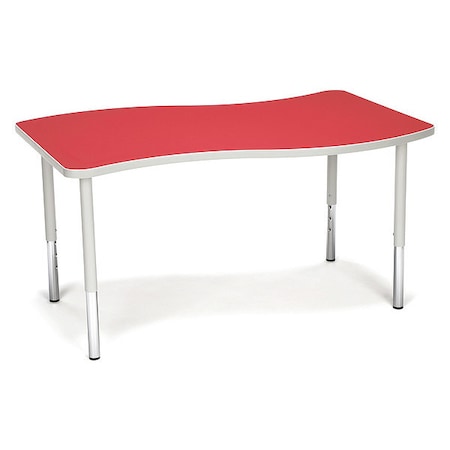 Ofm Adapt Wave Large Top Large Leg Table, Red WAVE-L-LL-RED