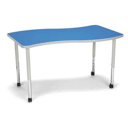 Ofm Adapt Wave Large Top Large Leg Table, CAS Blue WAVE-L-LLC-BLU