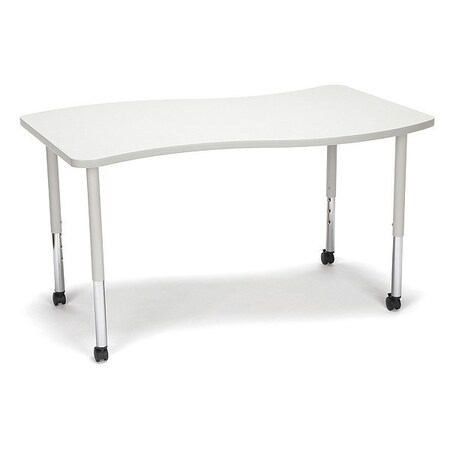 Ofm Adapt Wave Large Top Large Leg Table, CAS Gray Nebula WAVE-L-LLC-GRYNB