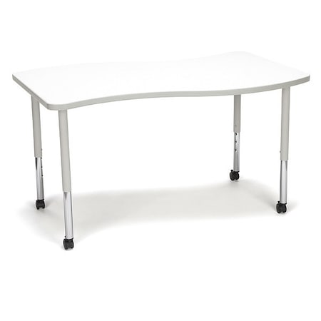 Ofm Adapt Wave Large Top Large Leg Table, CAS White WAVE-L-LLC-WHT