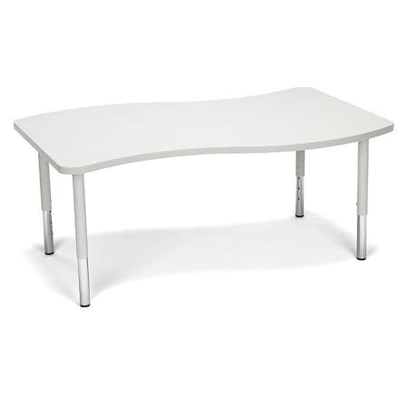 Ofm Adapt Wave Large Top Small Leg Table, GrayNebul WAVE-L-SL-GRYNB