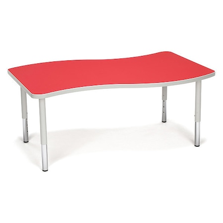 Ofm Adapt Wave Large Top Small Leg Table, Red WAVE-L-SL-RED