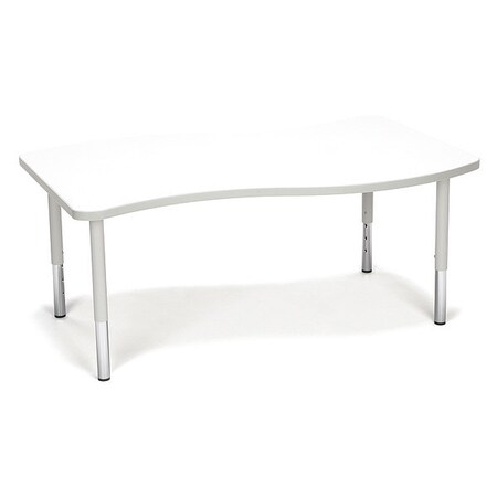 Ofm Adapt Wave Large Top Small Leg Table, White WAVE-L-SL-WHT