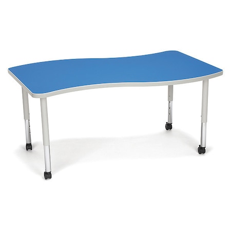 Ofm Adapt Wave Large Top Small Leg Table, CAS Blue WAVE-L-SLC-BLU